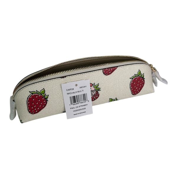 Coach Pencil Case With Strawberry Print - Picture 9 of 9